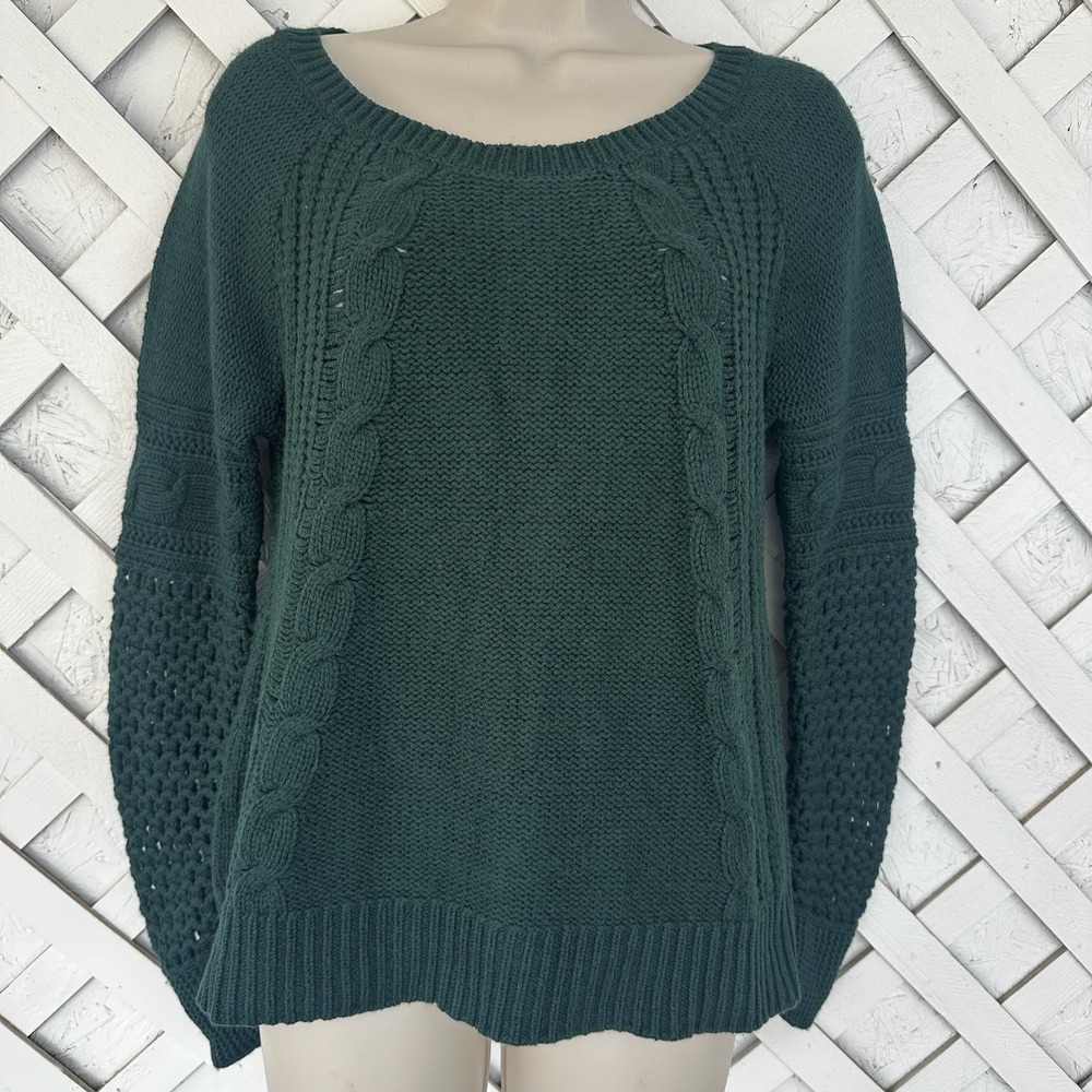 American Eagle Outfitters Sweater Cable Knit Open Knit Wool Blend Sz M